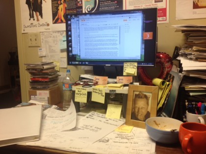 My desk. Today.