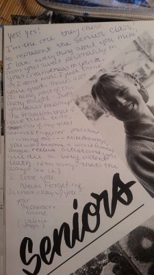 The actual sentiment…and yes, that's me on the right. Wearing a pink hairnet.