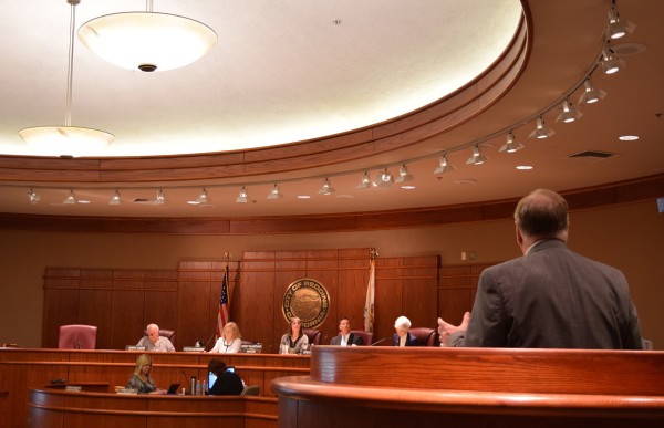 Larry Lees, Shasta County Executive Officer, addresses the council.