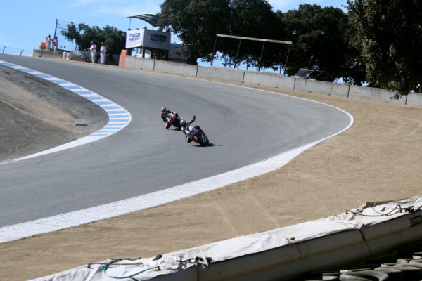 Former MotoGP world champion Nicky Hayden waves from the corkscrew.