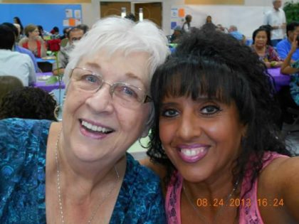 Friends Shiya Almeida and Karen Stephens.