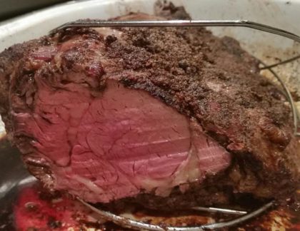 This was how Doni's Christmas Eve prime rib turned out, thanks to coaching by Randy Plummer. 