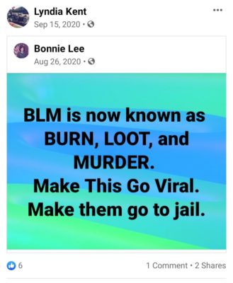 Screenshot from Lyndia Kent’s Facebook page